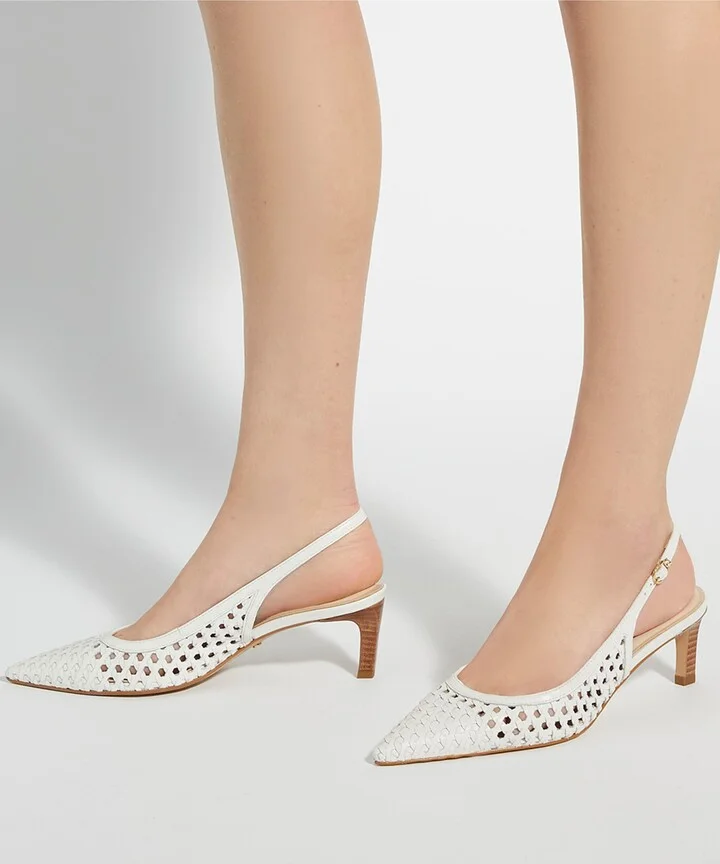 Divided Pointed Toe Slingback Pump - Image 2
