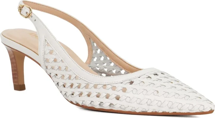 Divided Pointed Toe Slingback Pump