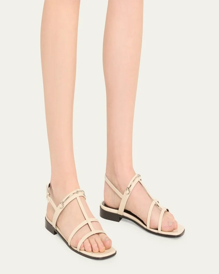 Divine Leather Slingback Sandals - Image 5
