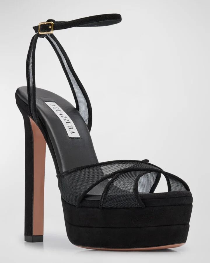 Divine Mesh Crisscross Platform Sandals - Image 5
