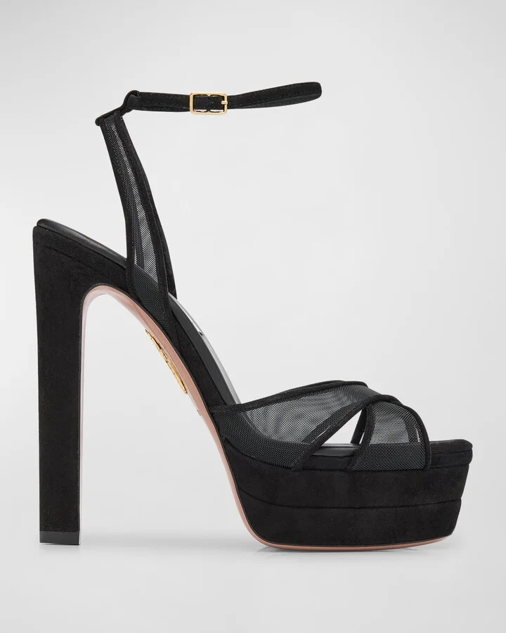 Divine Mesh Crisscross Platform Sandals