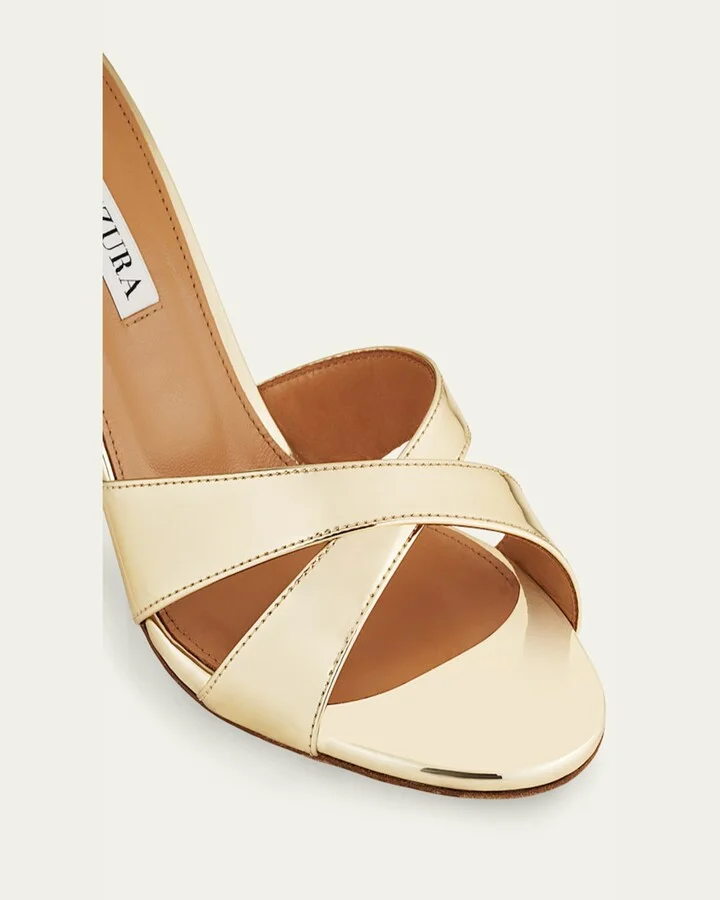 Divine Metallic Crisscross Sandals - Image 2