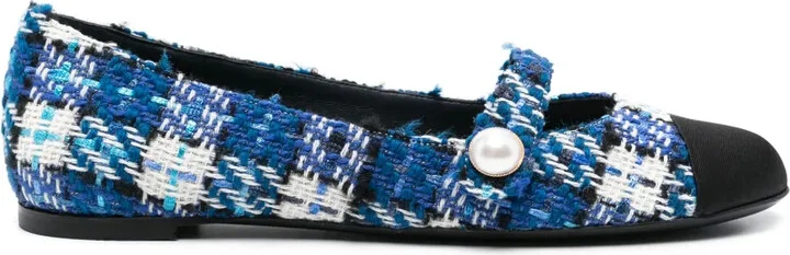 Divy tweed ballerina shoes