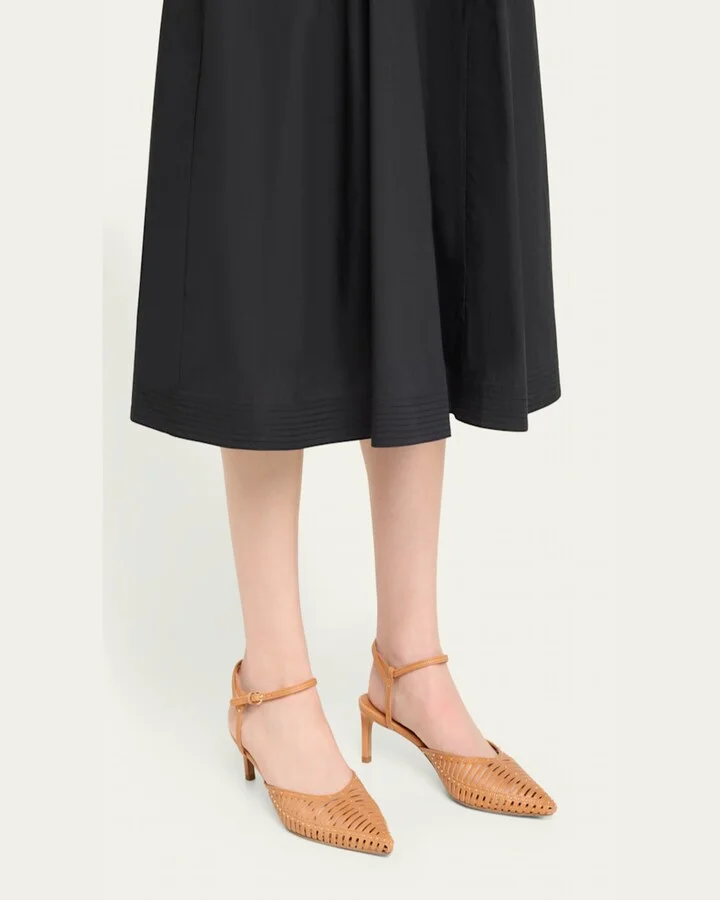 Divya Caged Leather Ankle-Strap Pumps - Image 5