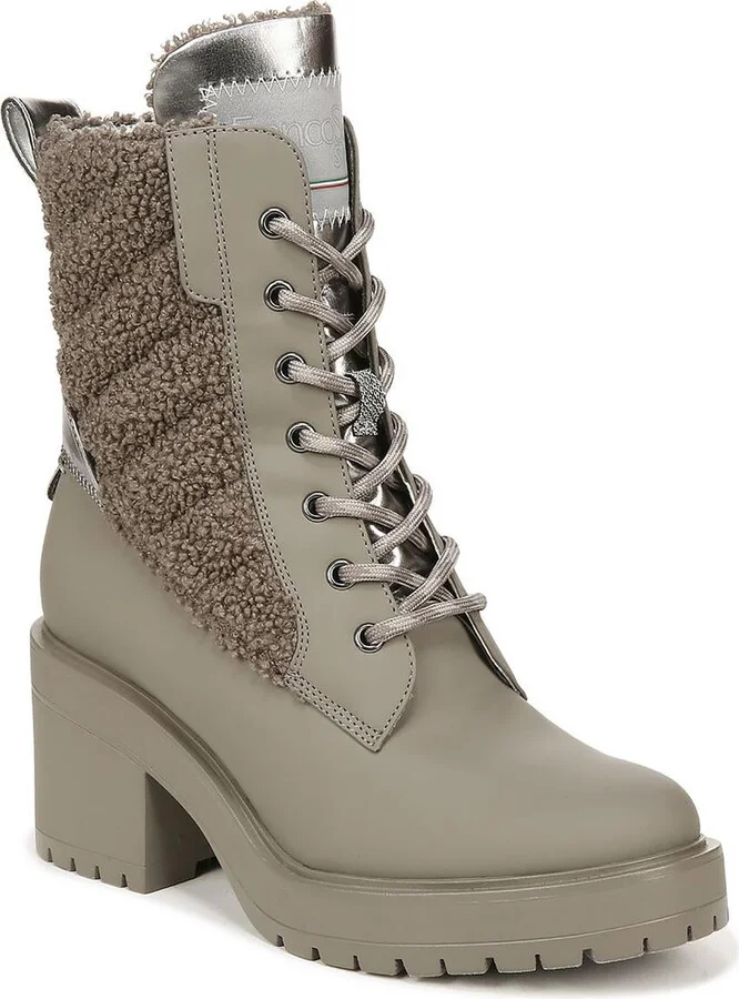 Dizzy 2 Womens Faux Fur Lined Round Toe Combat & Lace-up Boots