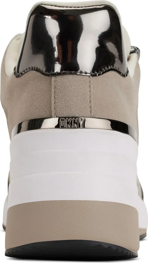 Dkny Kaden Lace-Up Zip Wedge Sneakers - Black/ Dark Gunmetal - Image 7