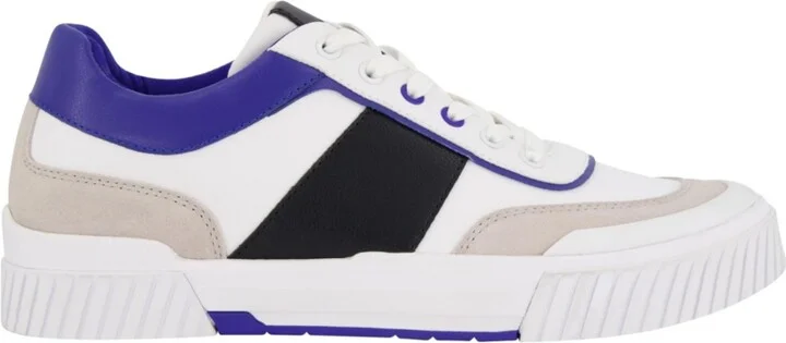 Dkny Men's Low Top Two Tone Branded Sole Lace Up Sneakers - Image 2
