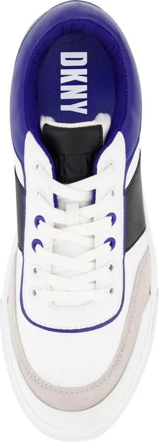 Dkny Men's Low Top Two Tone Branded Sole Lace Up Sneakers - Image 4