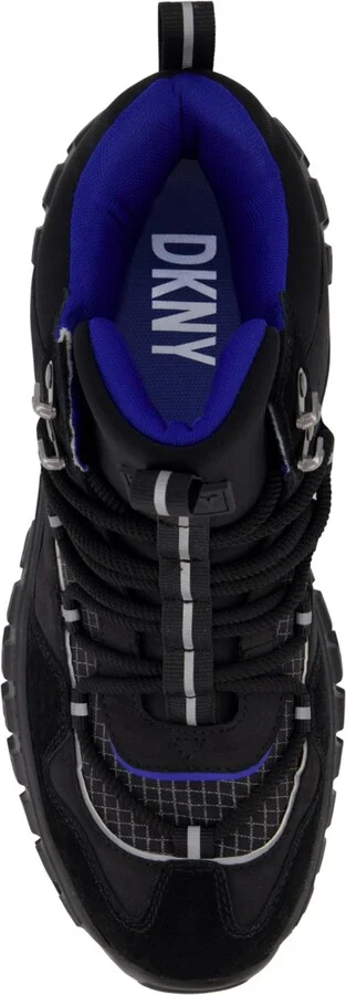 Dkny Men's Mixed Media Hi Top Lightweight Sole Trekking Sneakers - Image 4