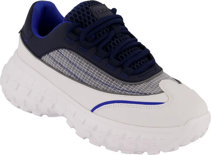 DKNY Men's Rubber Sole Round Toe Shape Lace-up Sneakers