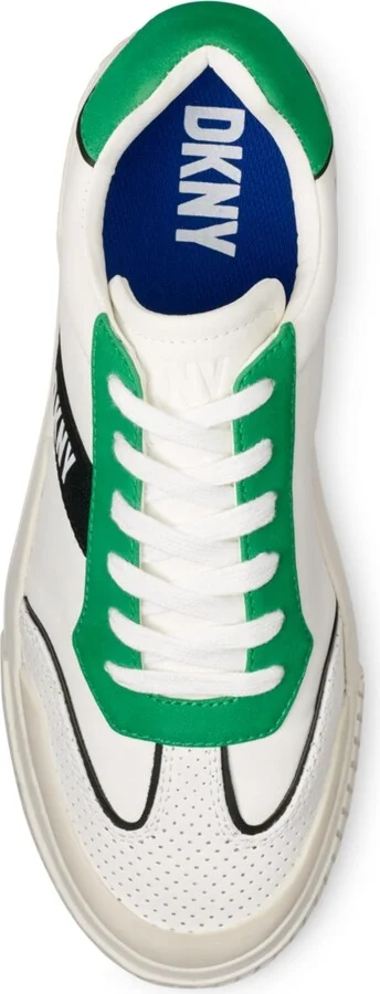Dkny Men's Side Logo Perforated Two Tone Branded Sole Racer Toe Sneakers - Image 8