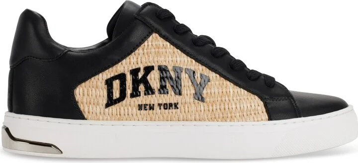 Dkny Women's Abeni Arch Raffia Logo Low-Top Sneakers - Black/ Natural - Image 2