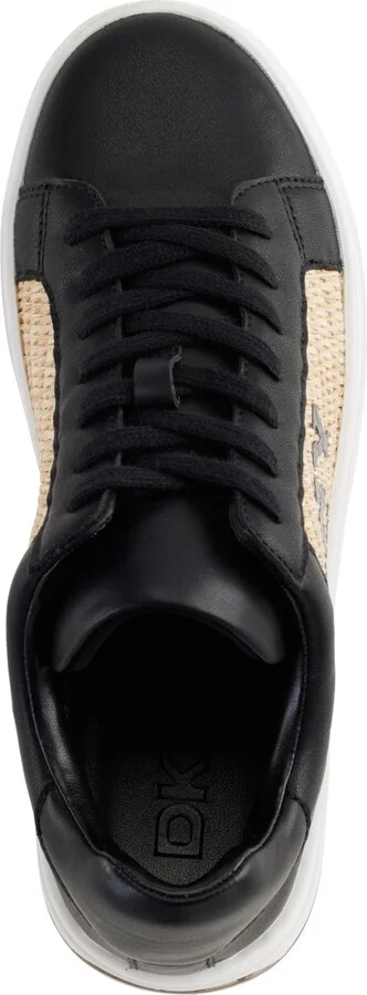 Dkny Women's Abeni Arch Raffia Logo Low-Top Sneakers - Black/ Natural - Image 4