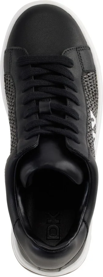 Dkny Women's Abeni Arch Raffia Logo Low-Top Sneakers - Black/ Natural - Image 8