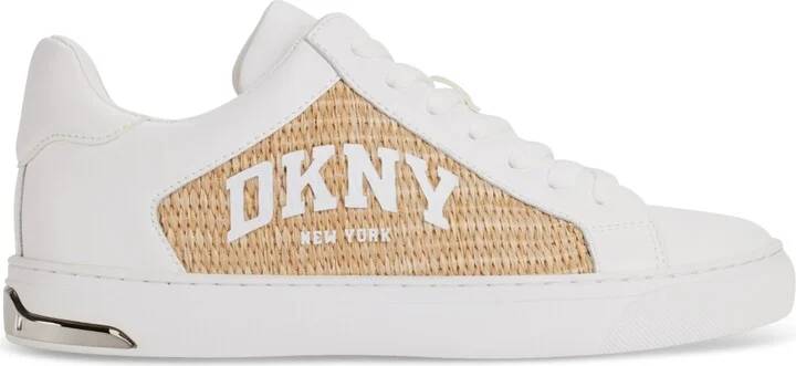 Dkny Women's Abeni Arch Raffia Logo Low-Top Sneakers - Black/ Natural - Image 10