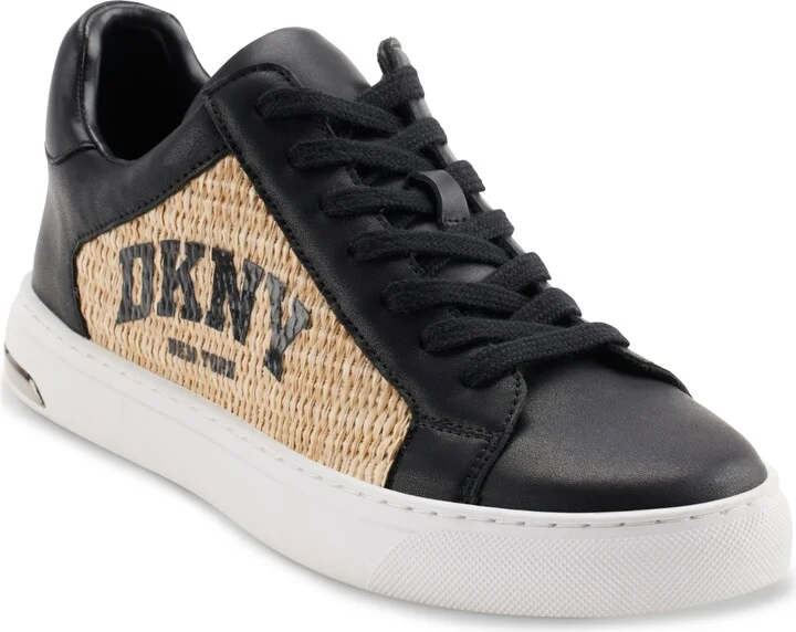 Dkny Women's Abeni Arch Raffia Logo Low-Top Sneakers - Black/ Natural