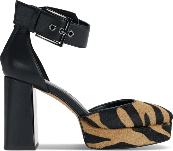 Dkny Women's Barra Ankle-Strap Platform Pumps - Black/ Latte - Image 2