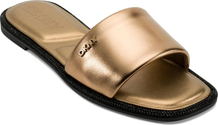 DKNY Women's Bavant Studded Flat Slide Sandal