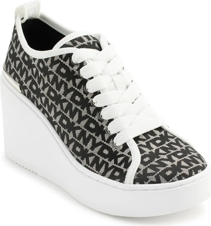Dkny Women's Byla Lace Up Wedge Sneakers