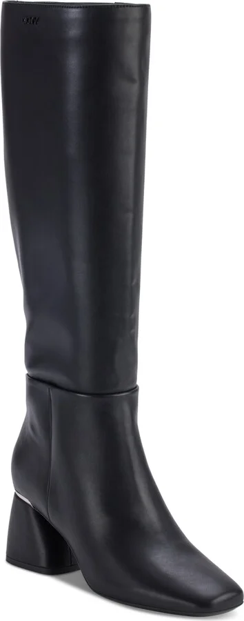Dkny Women's Cana Block Heel Knee High Dress Boots