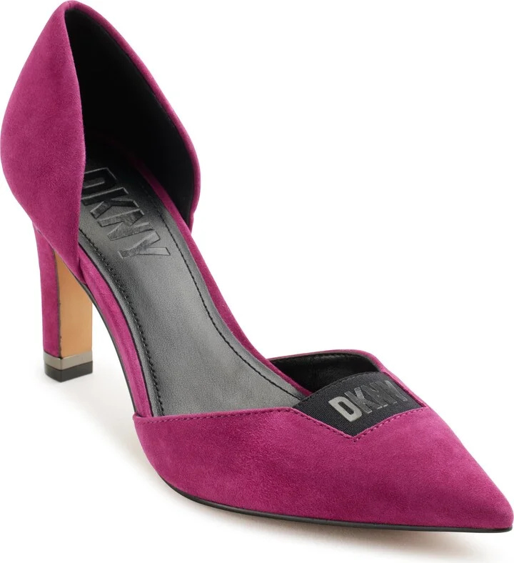 DKNY Women's Carlene Suede Pointed Toe Dress Pump Heel Heeled Sandal