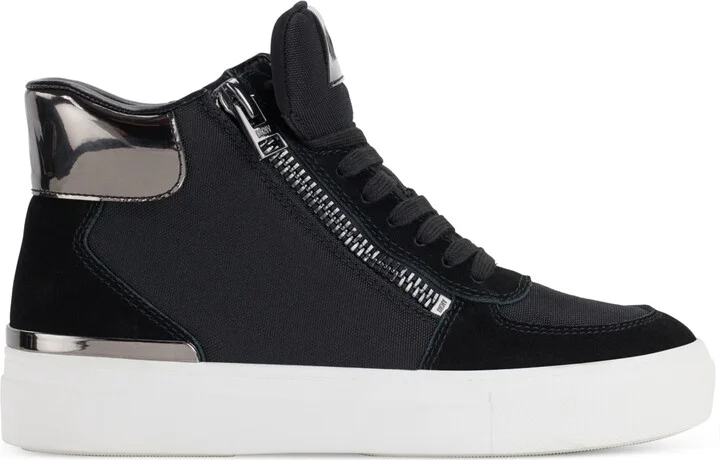 Dkny Women's Cindell Lace-Up Zipper High Top Sneakers - Black/ Dark Gunmetal - Image 2