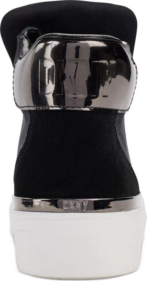 Dkny Women's Cindell Lace-Up Zipper High Top Sneakers - Black/ Dark Gunmetal - Image 3