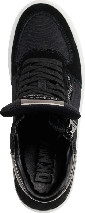 Dkny Women's Cindell Lace-Up Zipper High Top Sneakers - Black/ Dark Gunmetal - Image 4