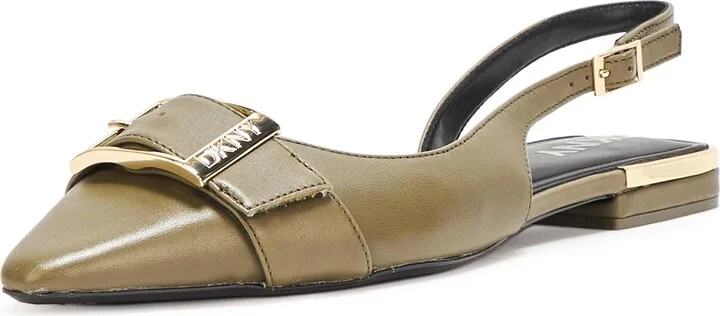DKNY Women's Clemma Slingback Loafer Mule with Belt Detail Flat Sandal