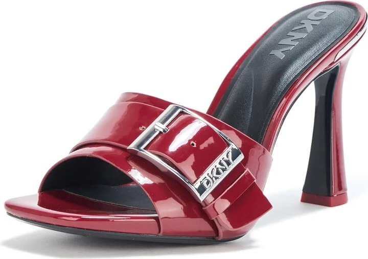 DKNY Women's Clorissa Evening Sandal Mule Heel with Belt Detail Platform