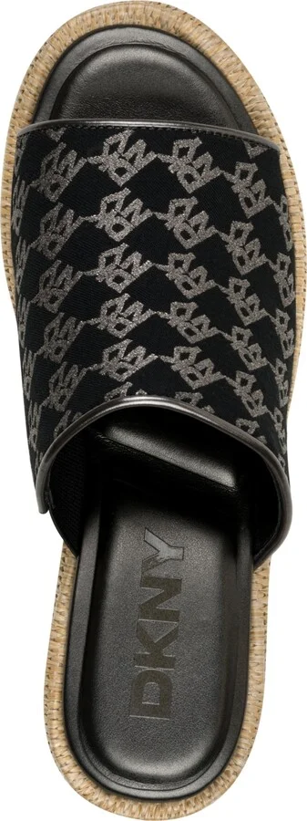 Dkny Women's Conrad Slip-On Wedge Sandals - Black, Nickel - Image 4