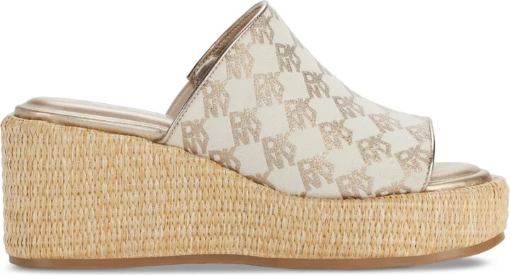 Dkny Women's Conrad Slip-On Wedge Sandals - Black, Nickel - Image 6