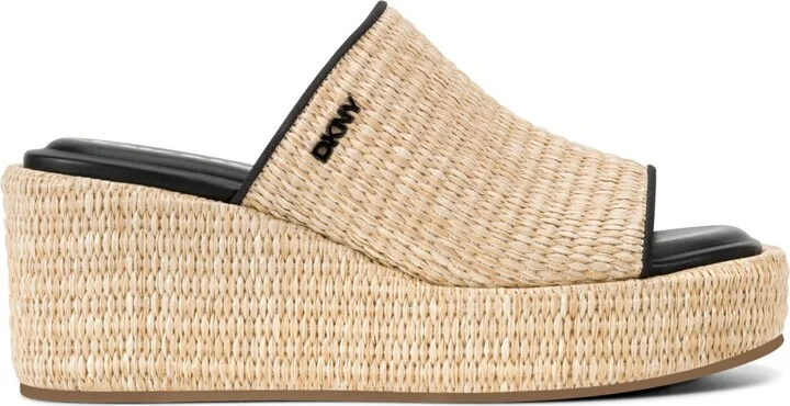 Dkny Women's Conrad Slip-On Wedge Sandals - Black, Nickel - Image 10