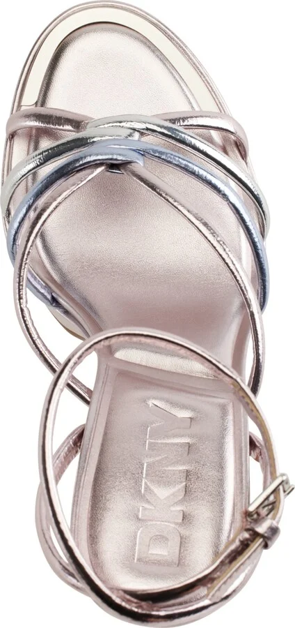 Dkny Women's Delicia Strappy Platform Dress Sandals - Dusty Rose Gold/ Celeste Blue - Image 4