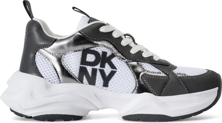 Dkny Women's Deyoung Chunky Sneakers - White, Gray - Image 2