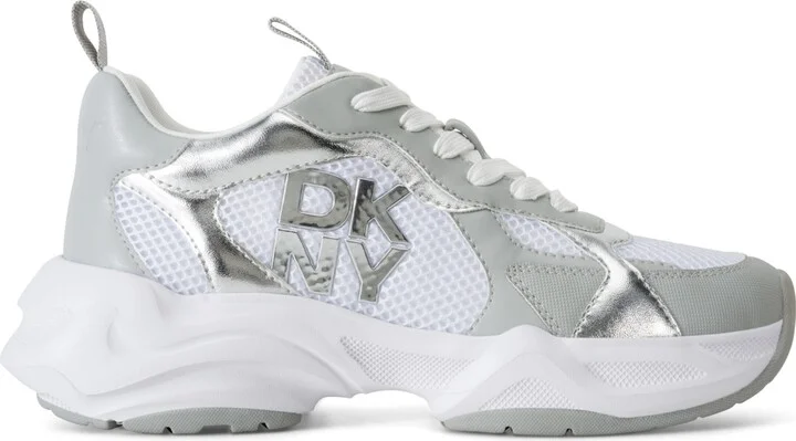 Dkny Women's Deyoung Chunky Sneakers - White, Gray - Image 10