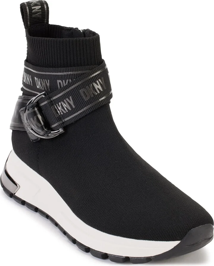 DKNY Women's High-top Sneakers – Slip-on Shoes with Hidden Wedges