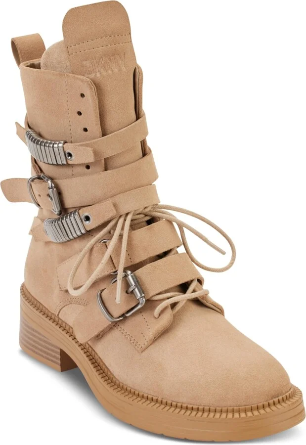DKNY Women's Ita Strappy Combat Boot