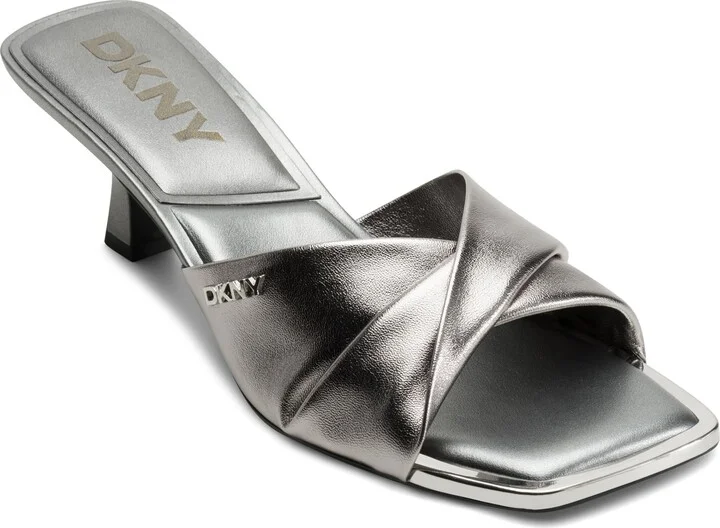 DKNY Women's Jolaine Twist Heel Sandal Mule Heeled