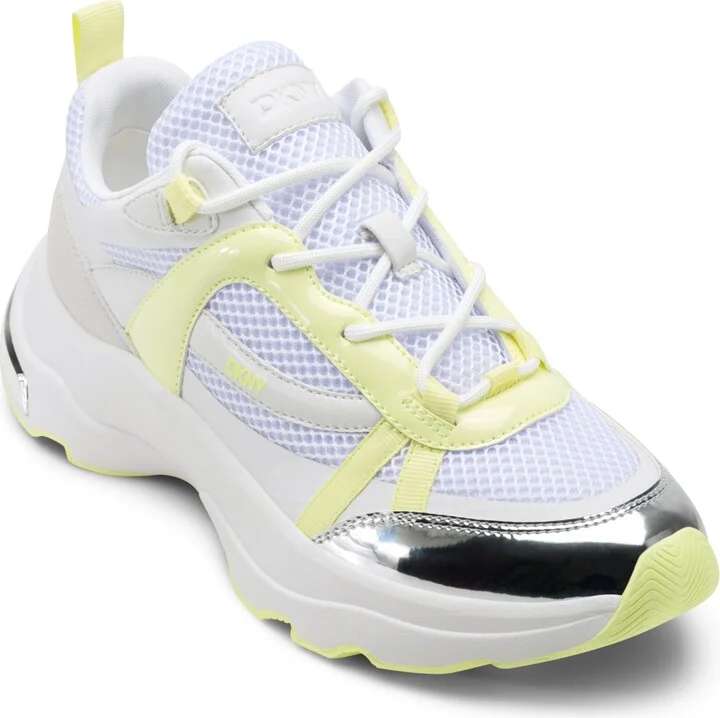 Dkny Women's Juna Lace-Up Sneakers - White, Chamomile
