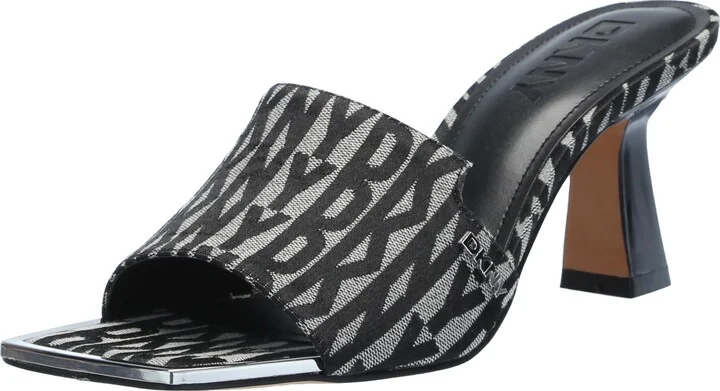DKNY Women's Kailyn Square Toe Heeled Sandal Mule Flat