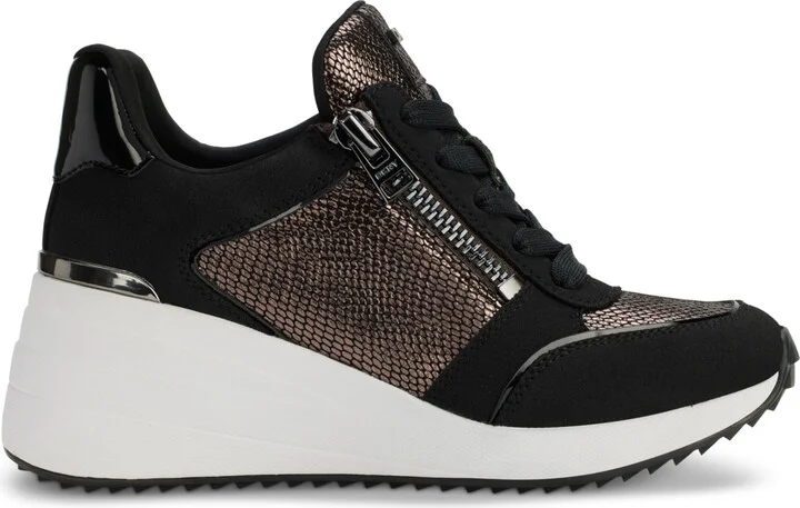 Dkny Women's Kalina Lace-Up Wedge Sneakers - Pewter/ Black - Image 2