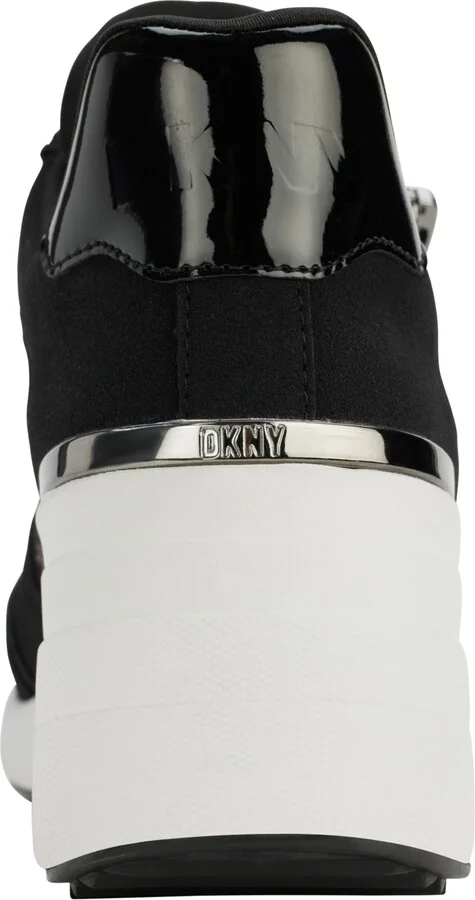 Dkny Women's Kalina Lace-Up Wedge Sneakers - Pewter/ Black - Image 3