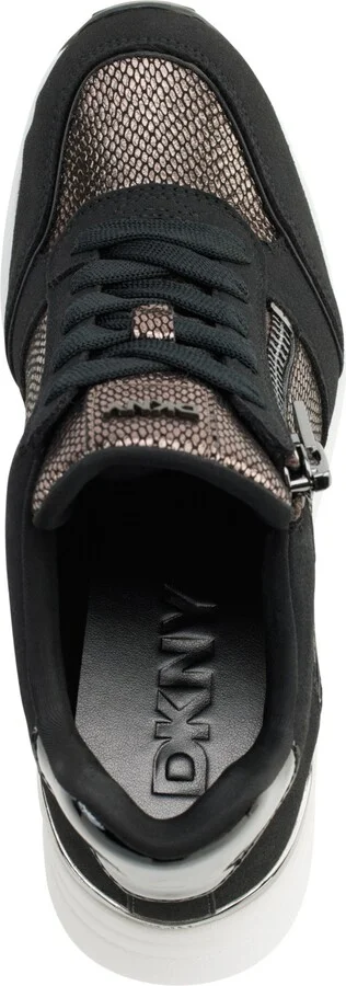 Dkny Women's Kalina Lace-Up Wedge Sneakers - Pewter/ Black - Image 4