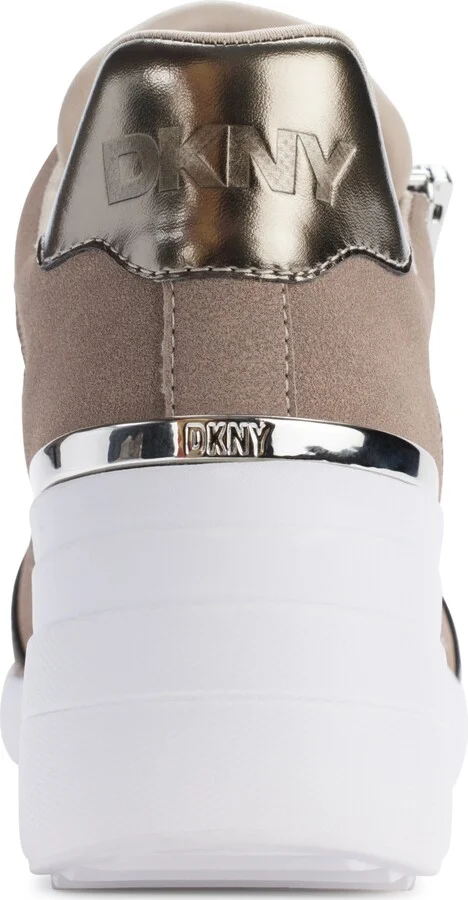 Dkny Women's Kalina Lace-Up Wedge Sneakers - Pewter/ Black - Image 7