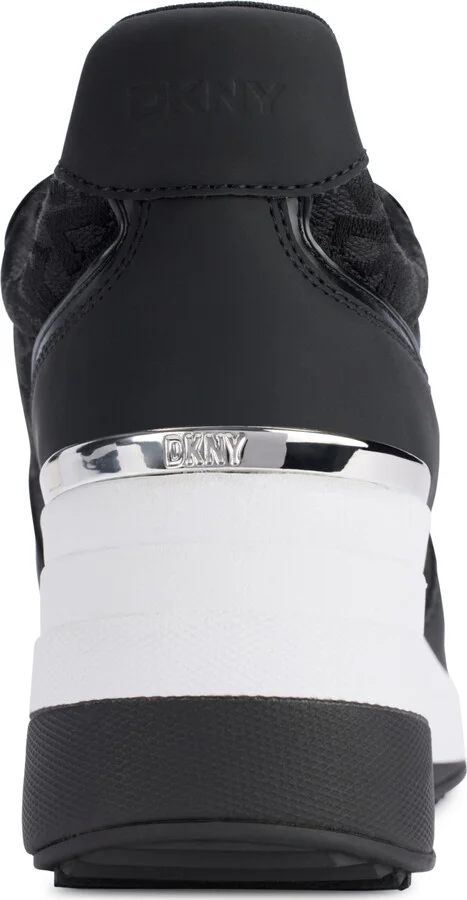 Dkny Women's Kamay Lace-Up Wedge Sneakers - Black, Nickel - Image 11