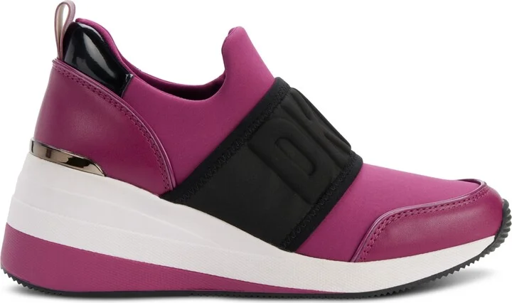 Dkny Women's Kamryn Slip-On Logo Wedge Sneakers - Berry/ Black - Image 2