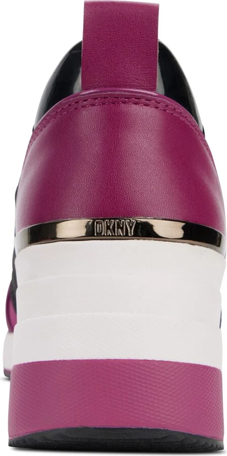 Dkny Women's Kamryn Slip-On Logo Wedge Sneakers - Berry/ Black - Image 3