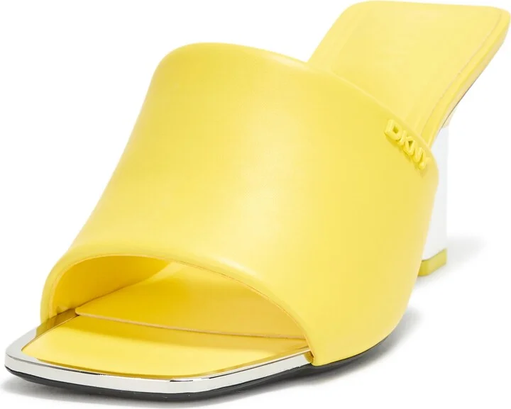 DKNY Women's Kelley Square Toe Heeled Sandal Mule Flat