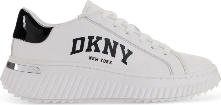 Dkny Women's Leon Lace-Up Logo Sneakers - Bright White/ Black - Image 2